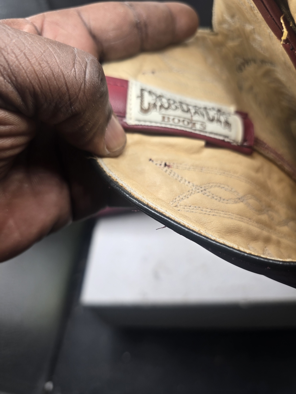 Tecovas Men's Burgundy Leather Western Boots - Picture 6 of 7